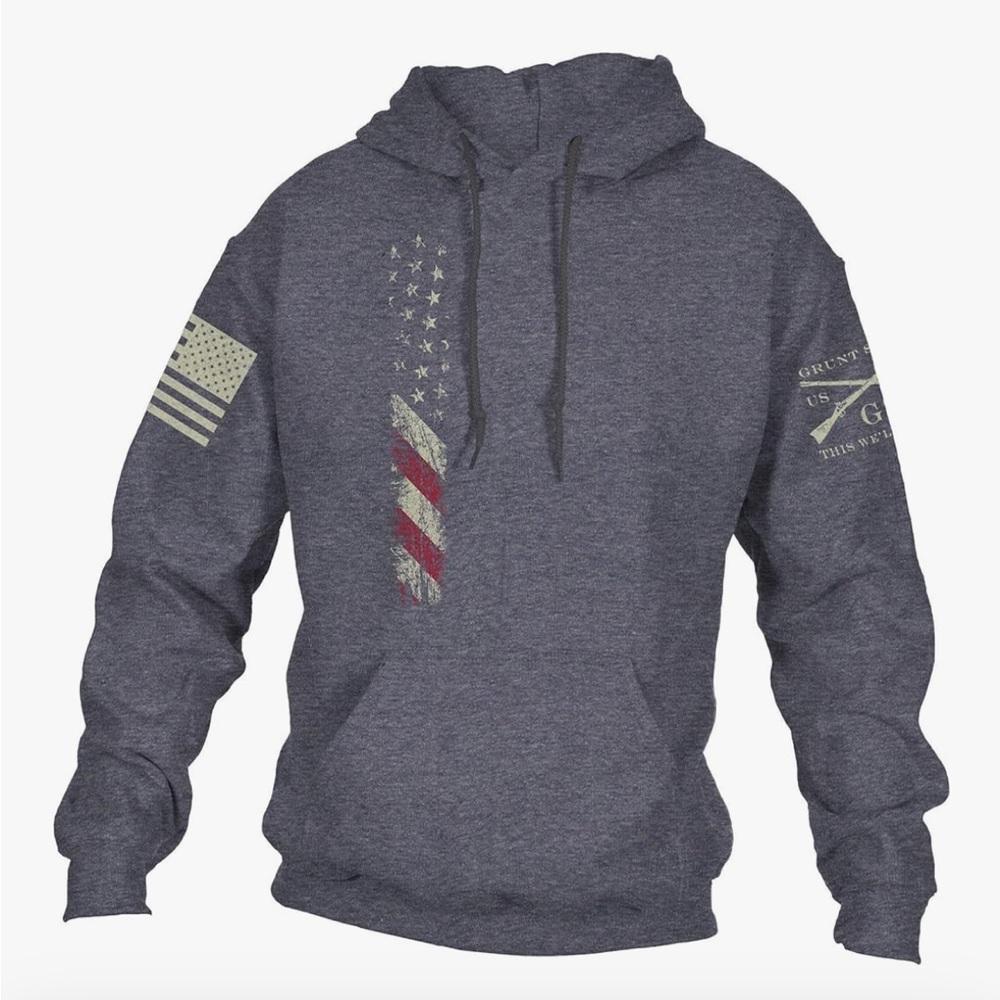 Unisex Dark Heather True Colors Grunt Style Graphic Hoodie